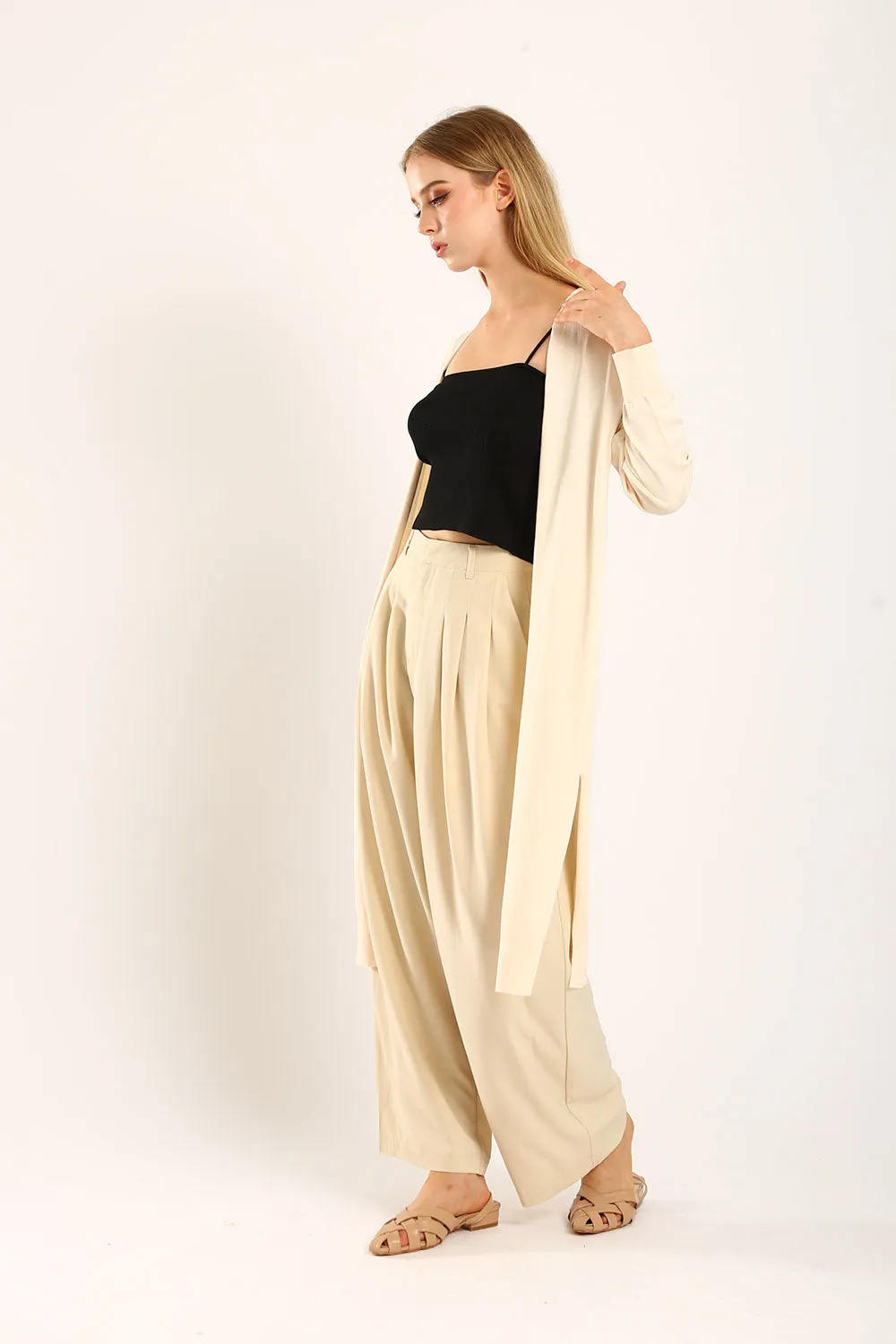 Tonie Long Knit Cardigan in Apricot