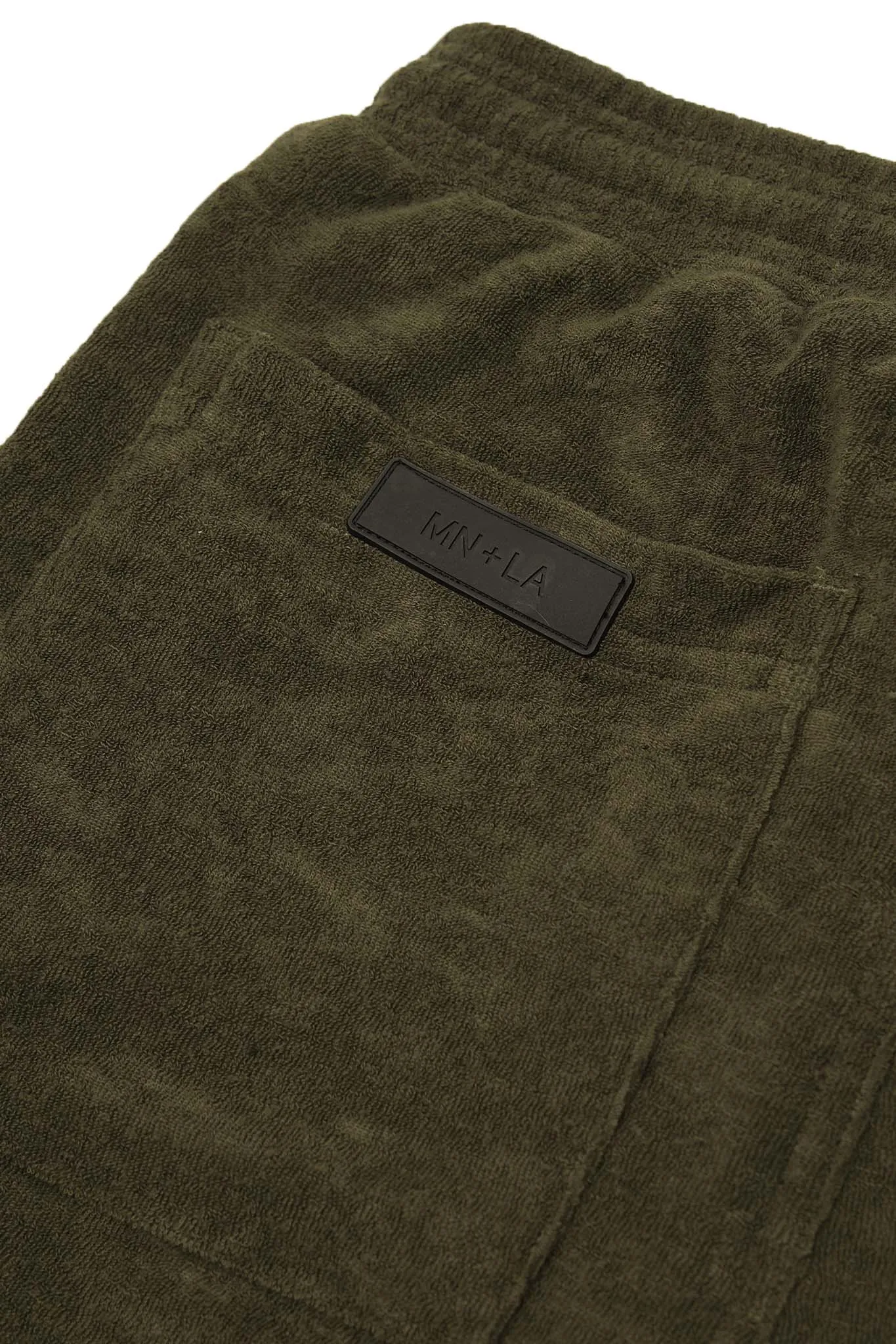 TOWEL TERRY SWEATSHORTS IN OLIVE