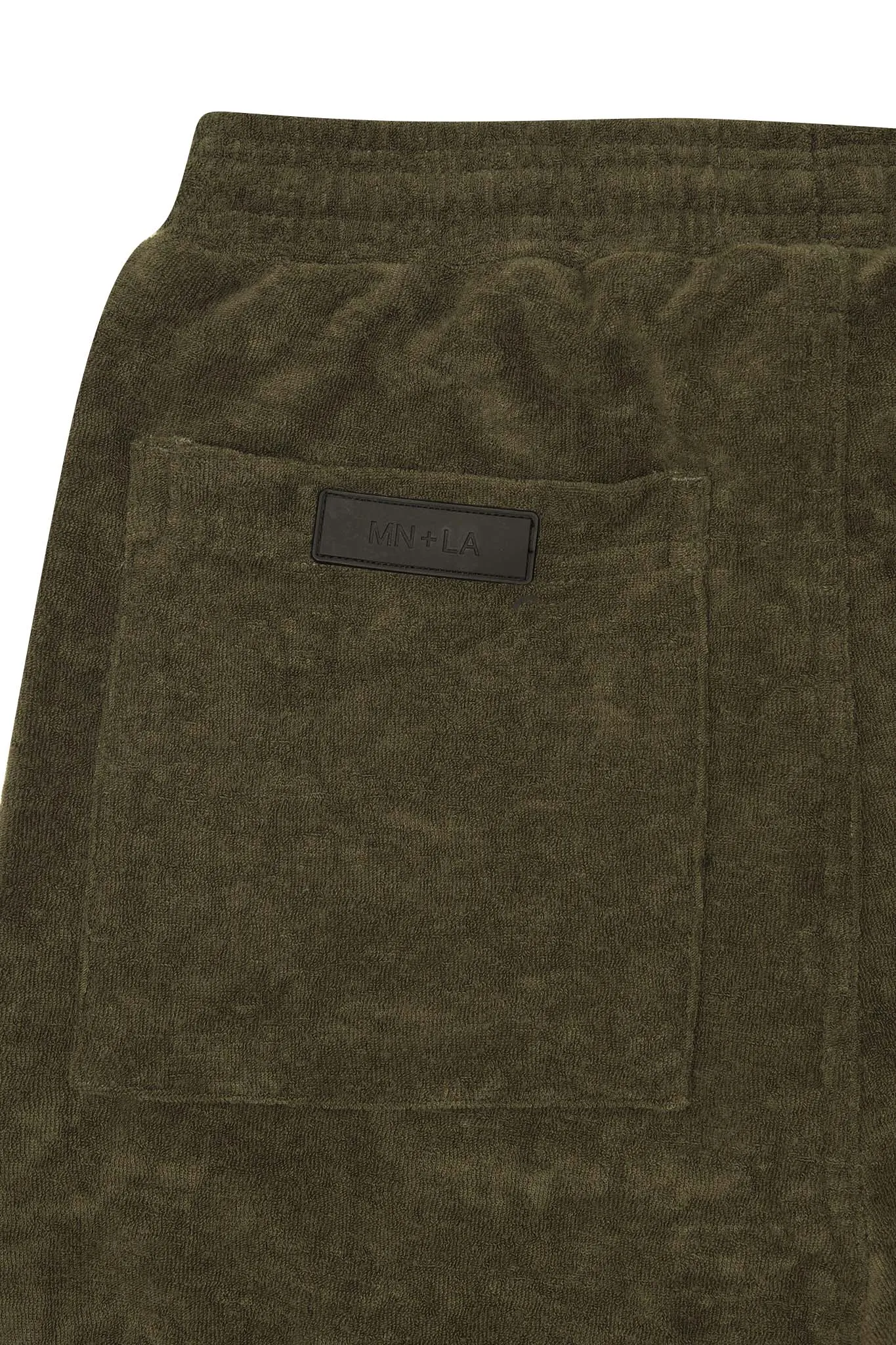 TOWEL TERRY SWEATSHORTS IN OLIVE