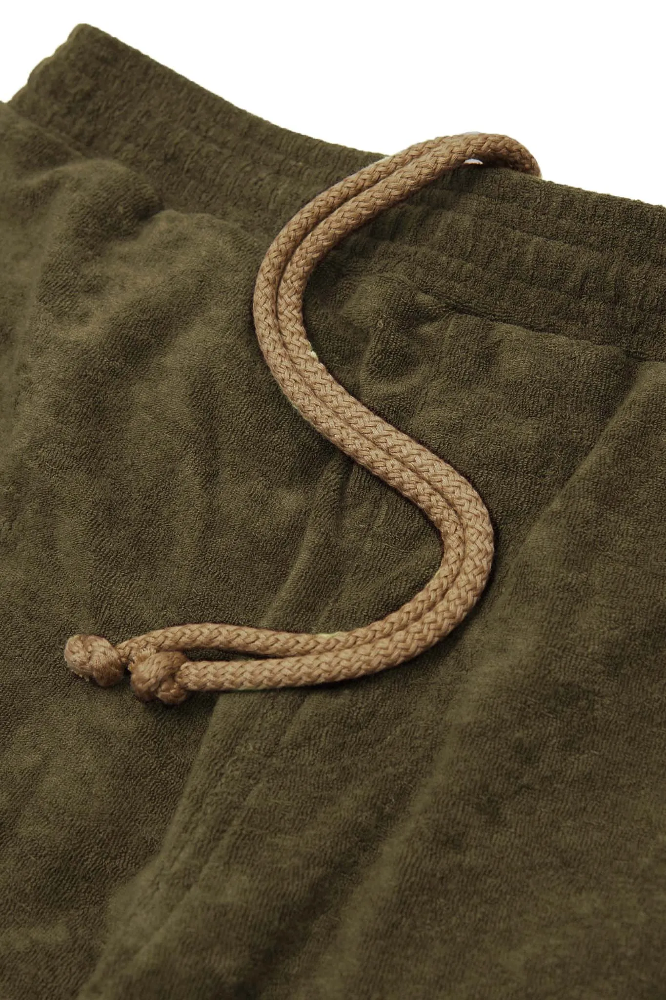 TOWEL TERRY SWEATSHORTS IN OLIVE