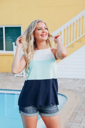 Tranquil Scalloped Halter Top - Mint