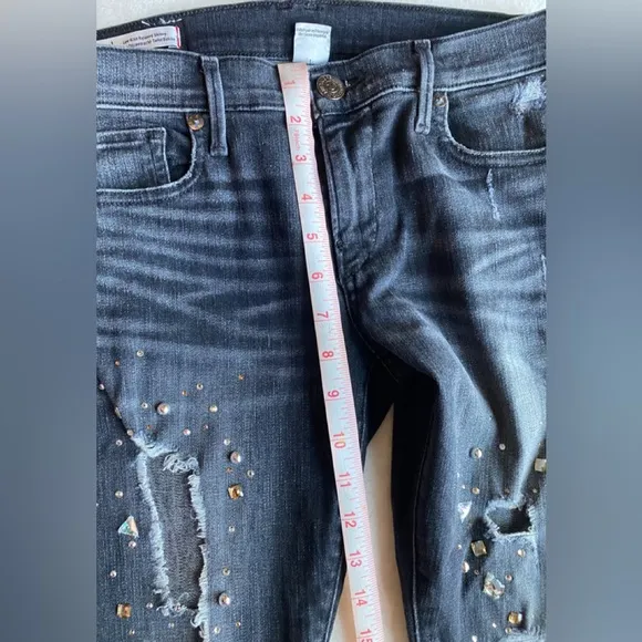 True religion Liv Relaxed Skinny Crystal Jean Black Smog Denim