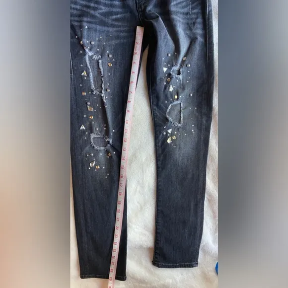 True religion Liv Relaxed Skinny Crystal Jean Black Smog Denim