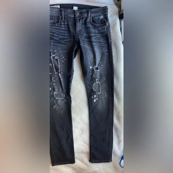 True religion Liv Relaxed Skinny Crystal Jean Black Smog Denim