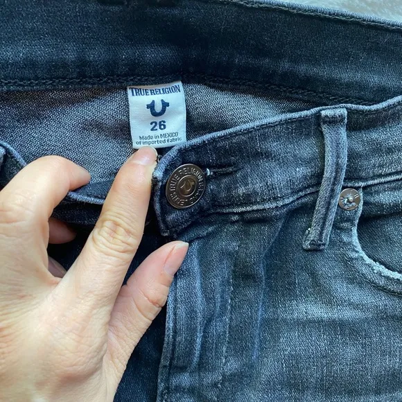 True religion Liv Relaxed Skinny Crystal Jean Black Smog Denim