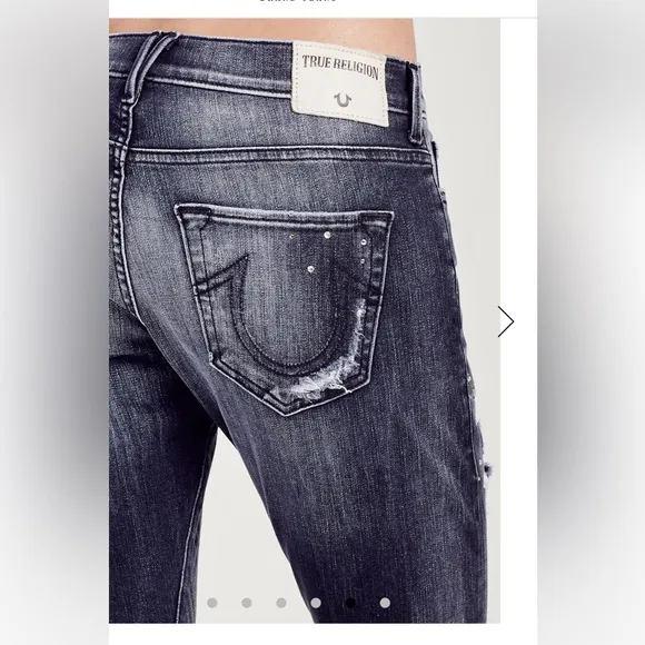 True religion Liv Relaxed Skinny Crystal Jean Black Smog Denim
