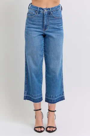 Tummy Control Wide Crop Denim