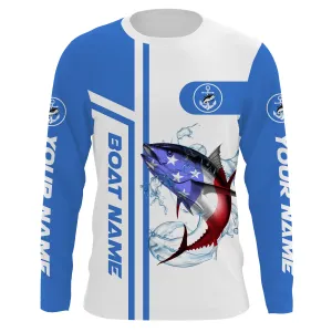 Tuna Fishing American Flag performance Fishing Shirts, personalized Patriotic Fishing gifts IPHW1713