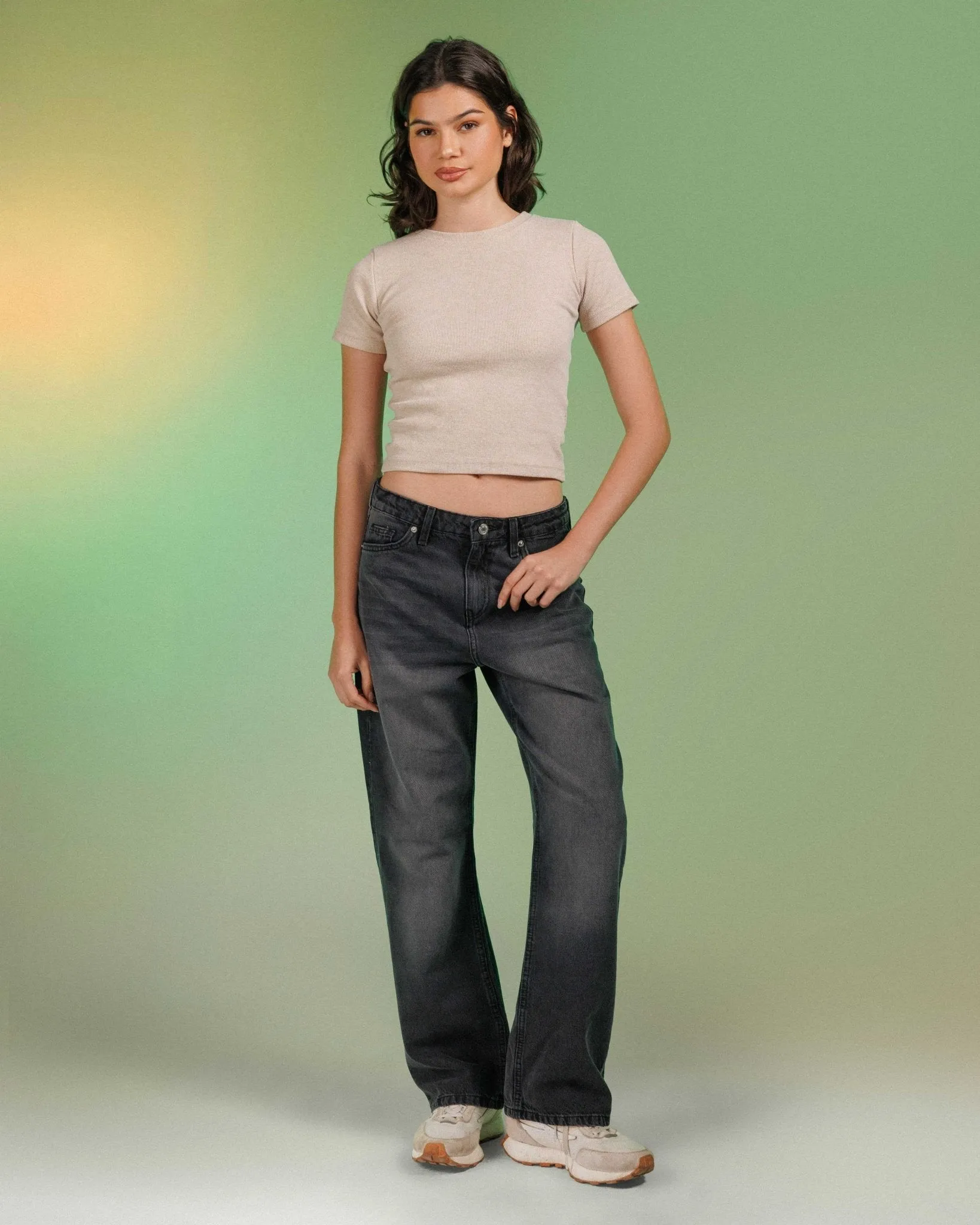 Unisex | Wide Leg - Charcoal Jeans