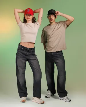 Unisex | Wide Leg - Charcoal Jeans