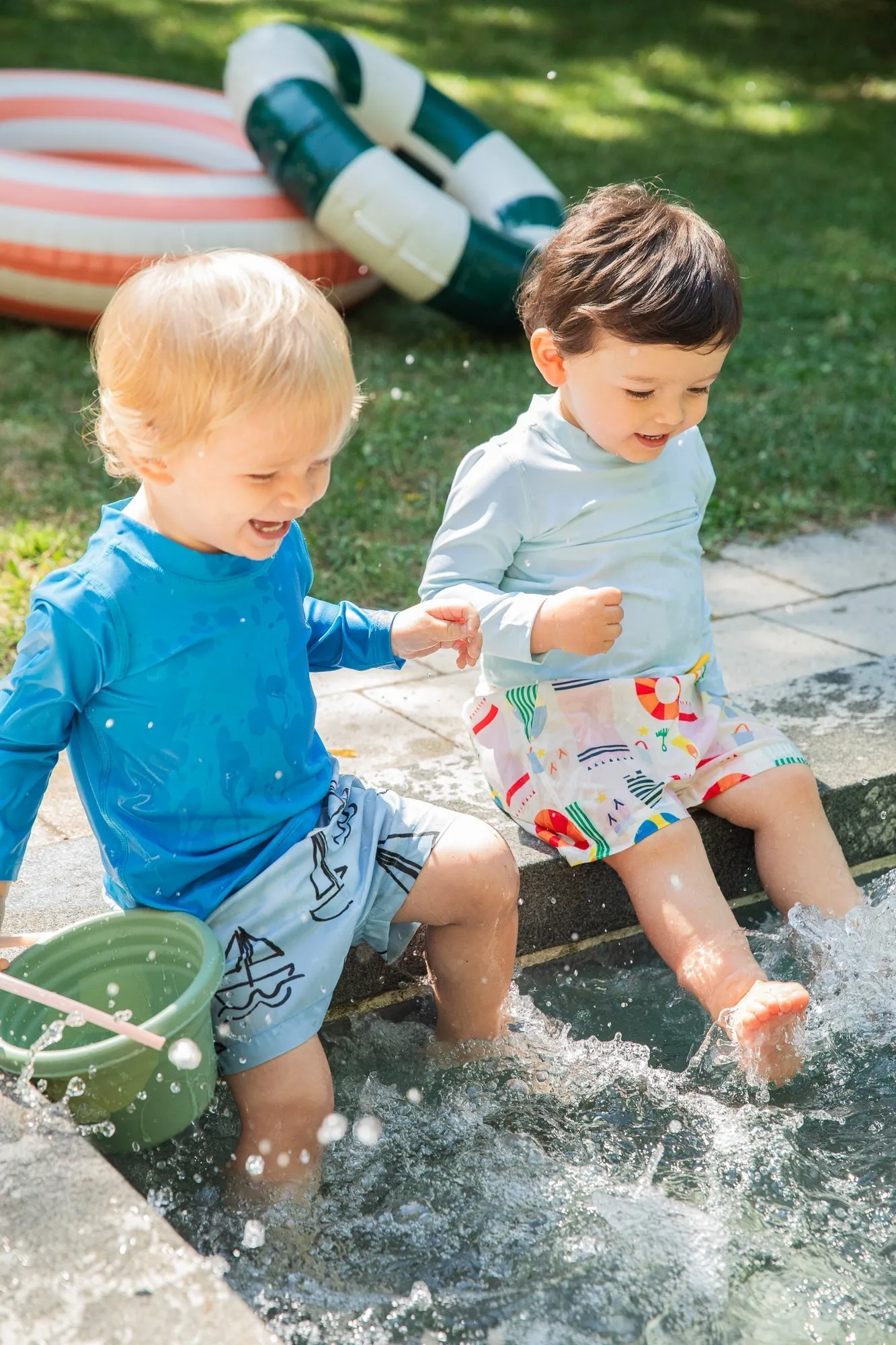 Upf 50  Recycled Fishing Net Beach Baby Swim Trunk
