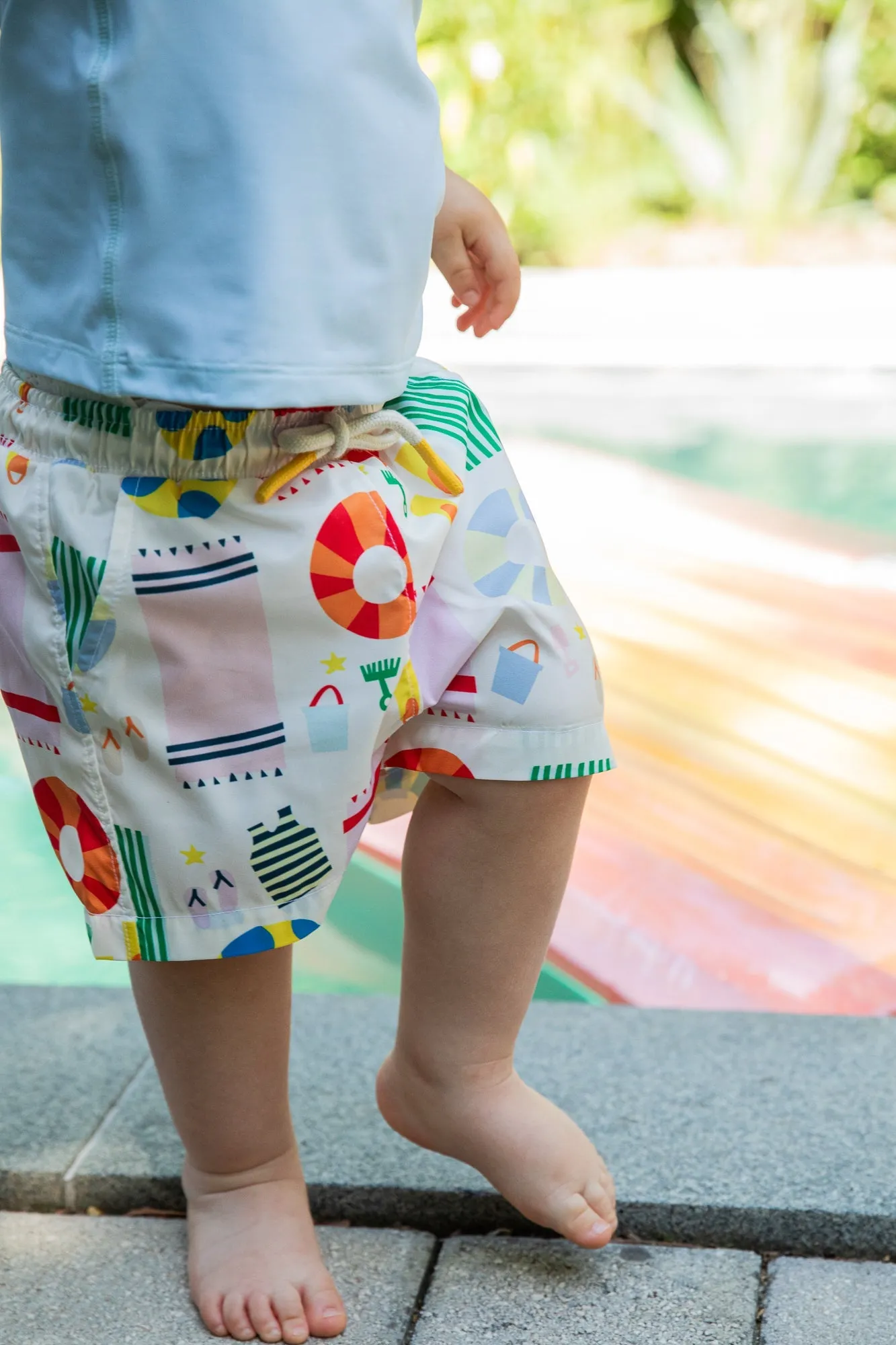 Upf 50  Recycled Fishing Net Beach Baby Swim Trunk