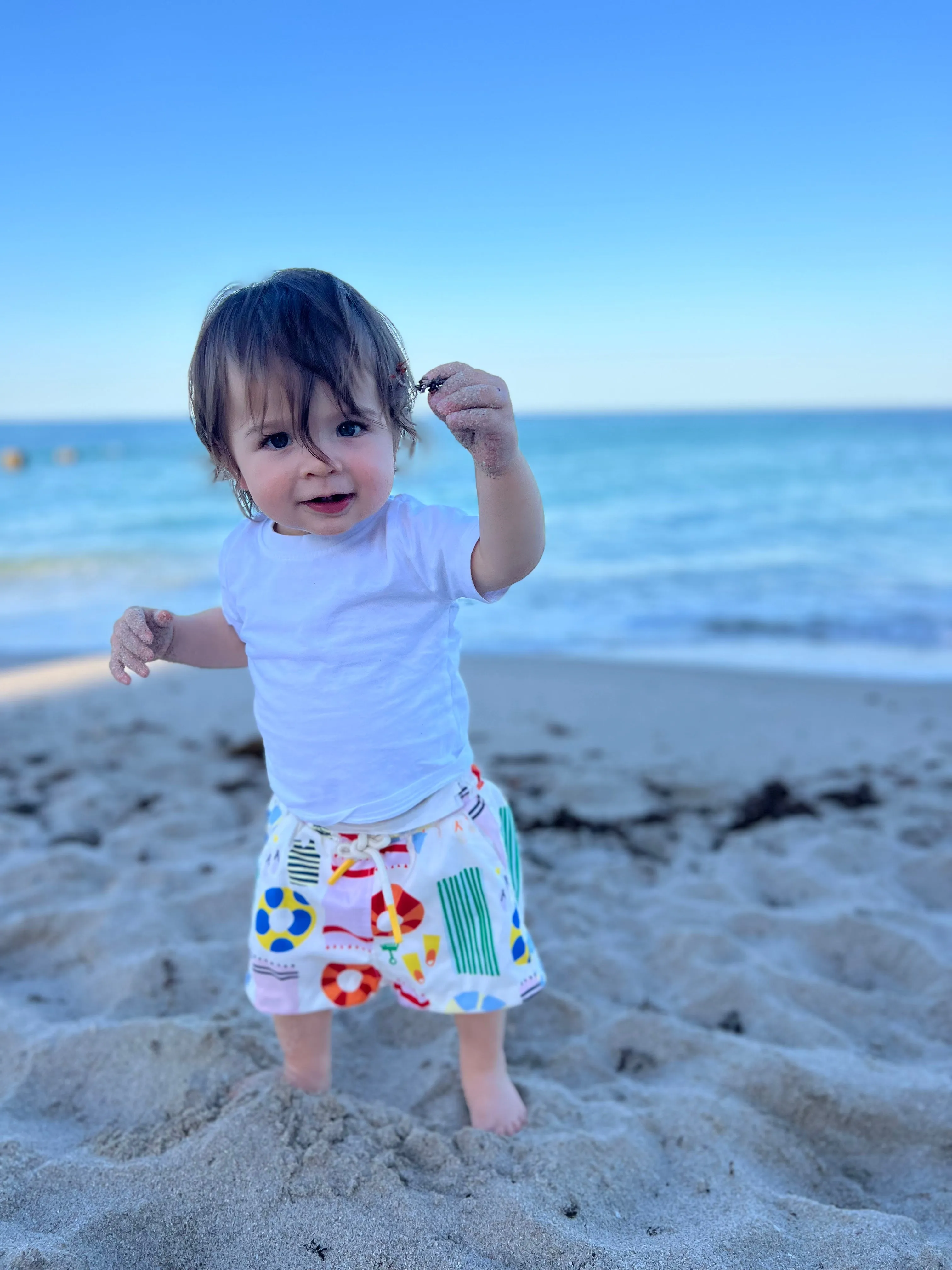 Upf 50  Recycled Fishing Net Beach Baby Swim Trunk