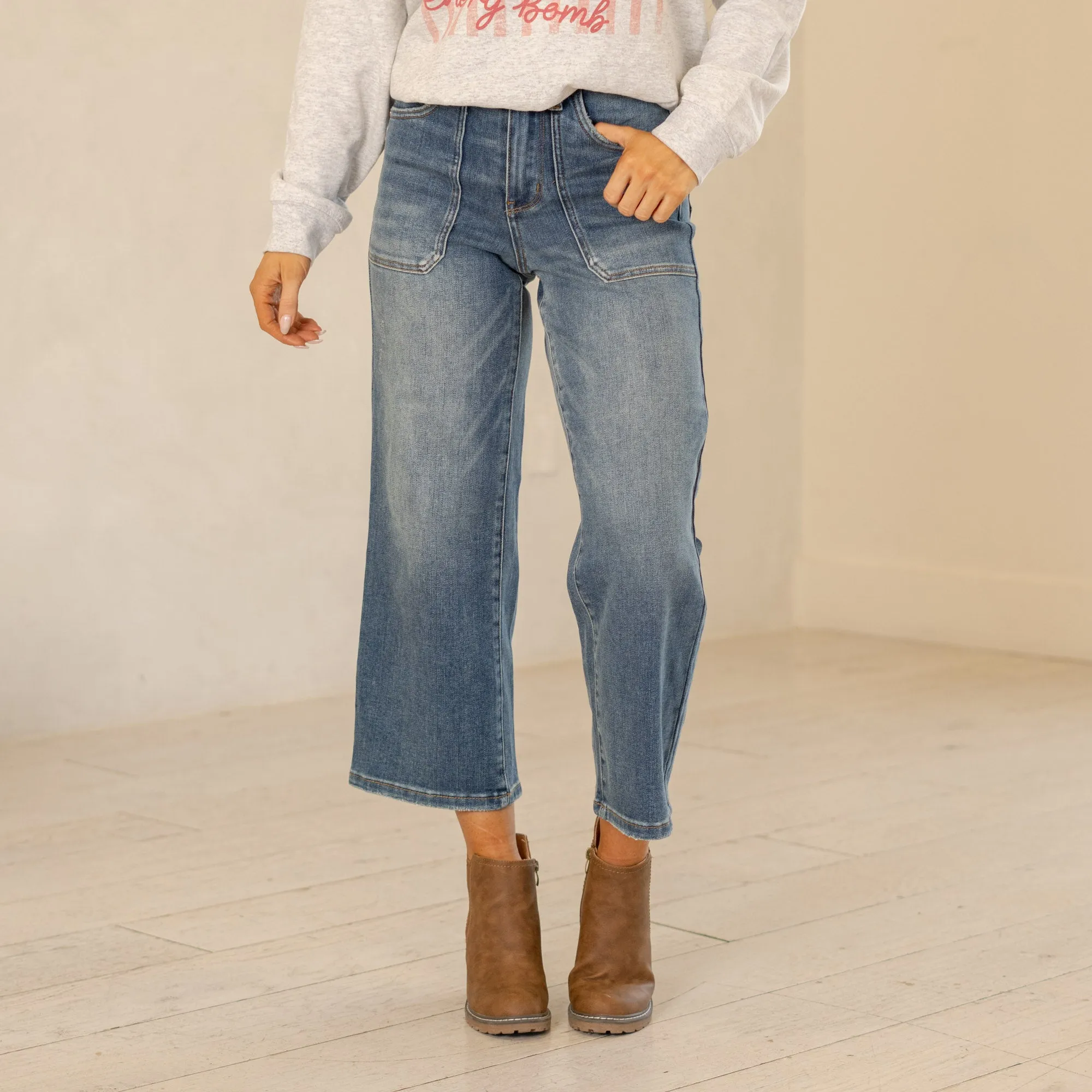 Utility High Rise Wide Leg Crop Regular & Plus Sizes