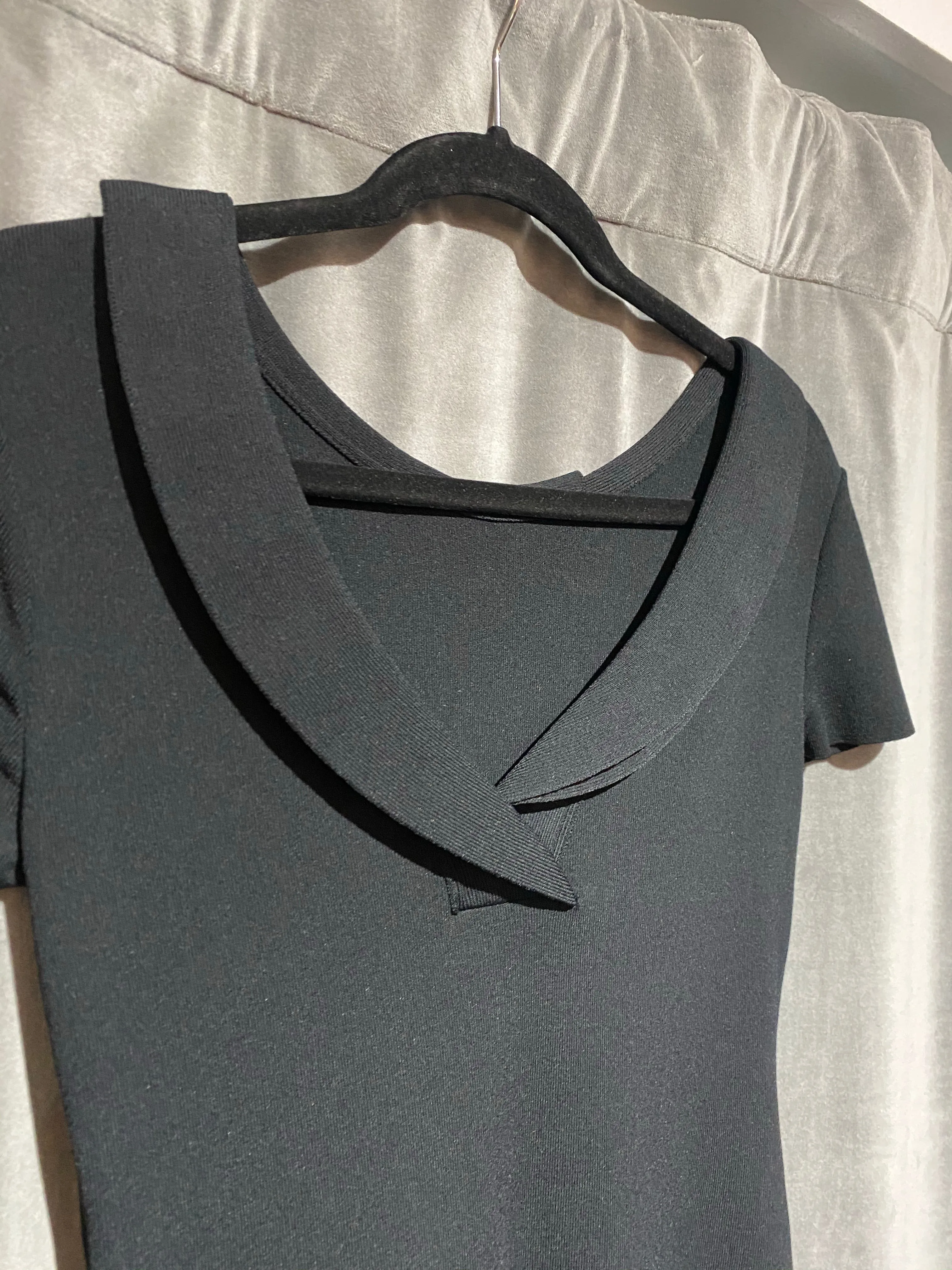 Valentino Black Stretch Midi Cap Sleeve Dress