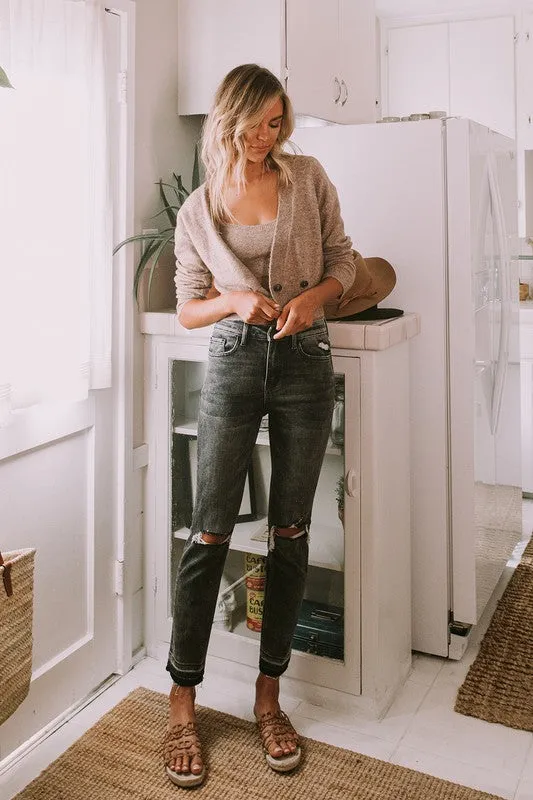 VERVET by Flying Monkey High Rise Released Hem Straight Jeans
