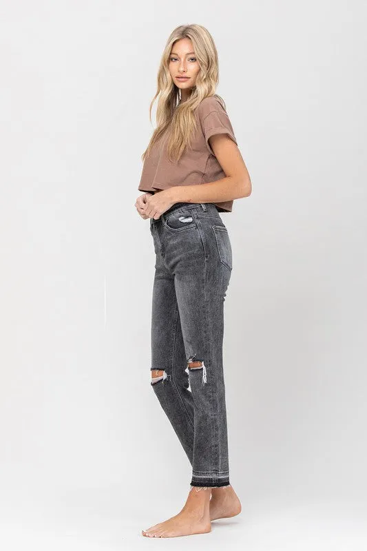 VERVET by Flying Monkey High Rise Released Hem Straight Jeans