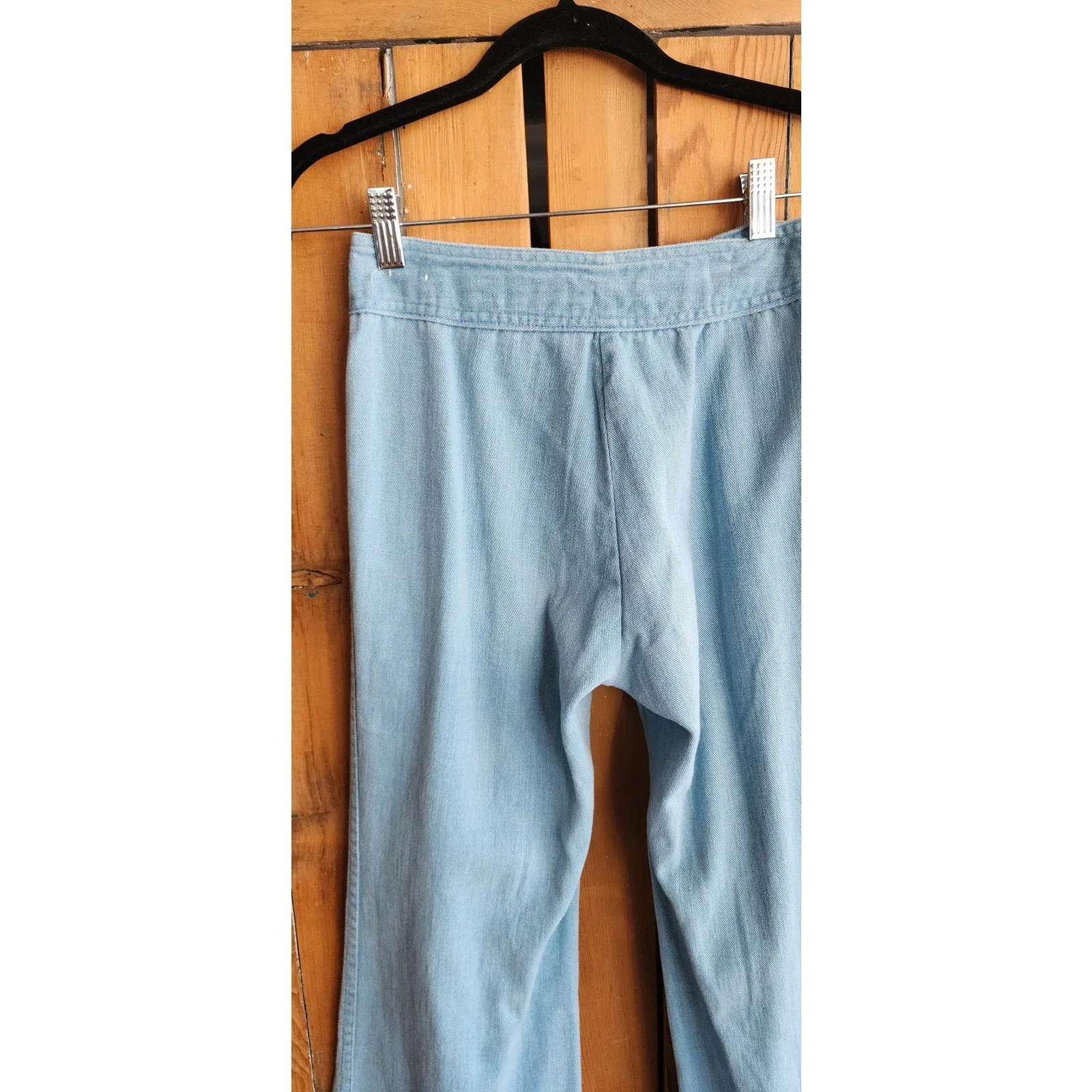 Vintage 70s Blue Jeans Sailor Pants Flares Light Wash XS/ Juniors