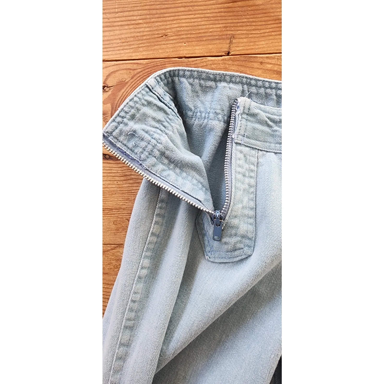 Vintage 70s Blue Jeans Sailor Pants Flares Light Wash XS/ Juniors