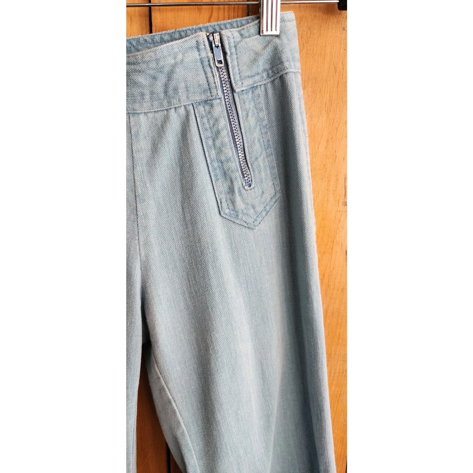Vintage 70s Blue Jeans Sailor Pants Flares Light Wash XS/ Juniors