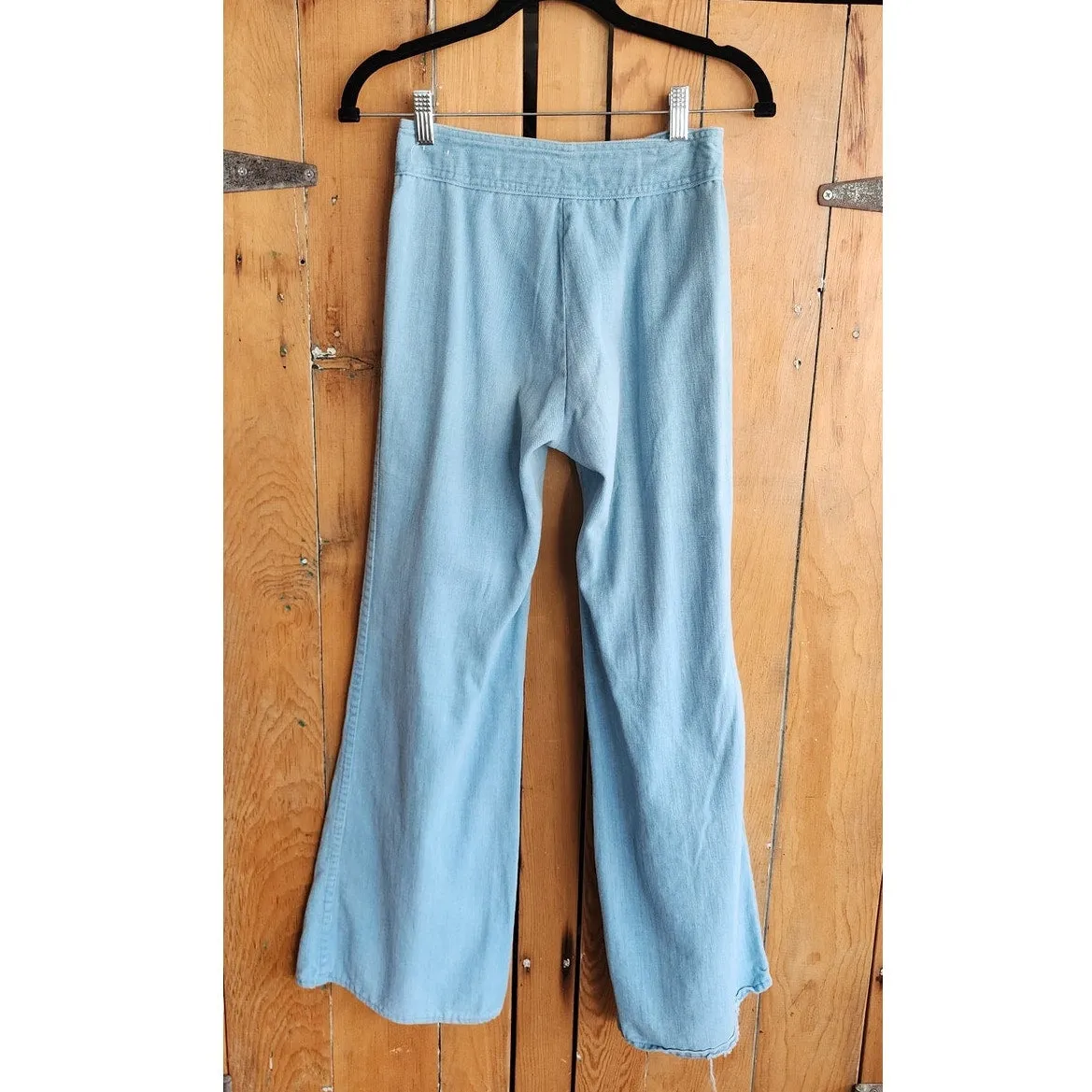 Vintage 70s Blue Jeans Sailor Pants Flares Light Wash XS/ Juniors
