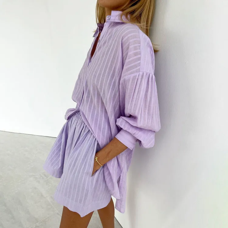 Viola - Breezy Button-Up and Shorts Ensemble