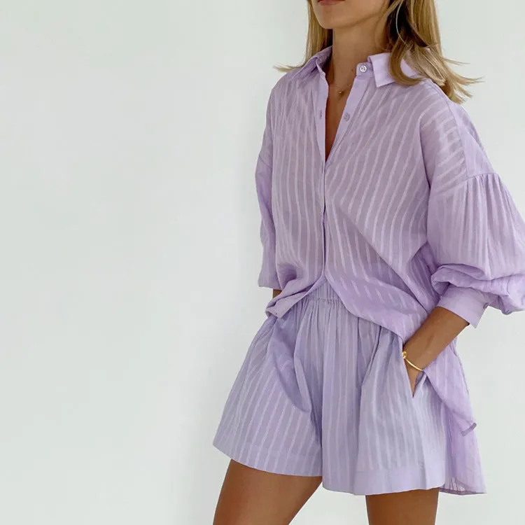 Viola - Breezy Button-Up and Shorts Ensemble