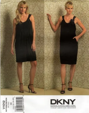 Vogue American Designer V1012 DKNY Womens Evening Pillowcase Style Dress Out Of Print Sewing Pattern Size 14 - 20 UNCUT Factory Folded