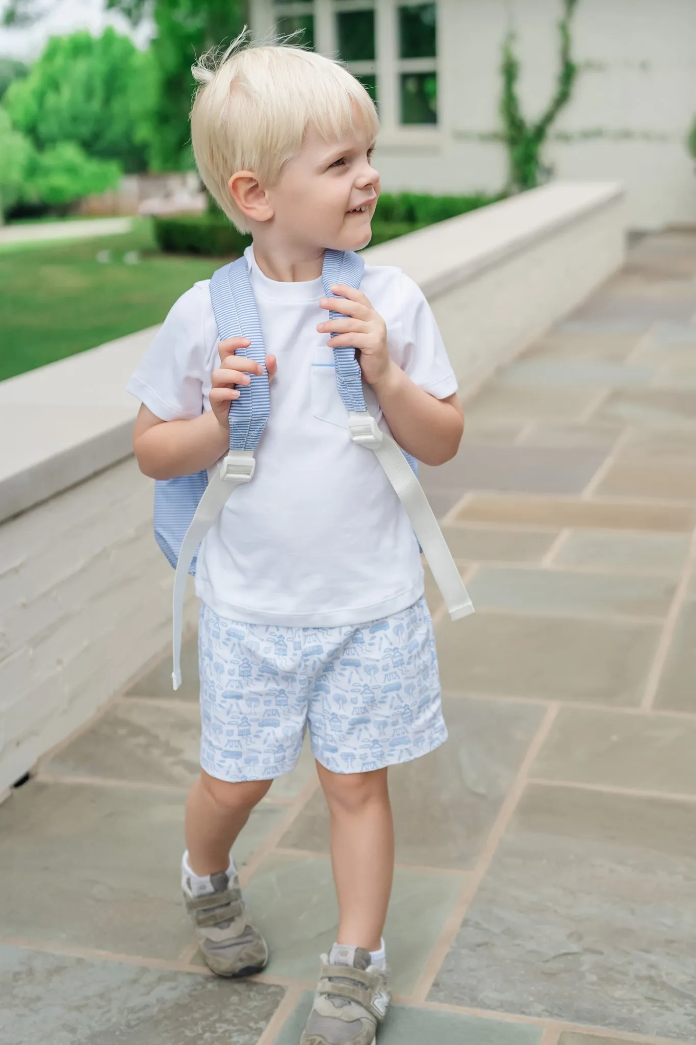 Walker Boys' Short Set - School Days Blue