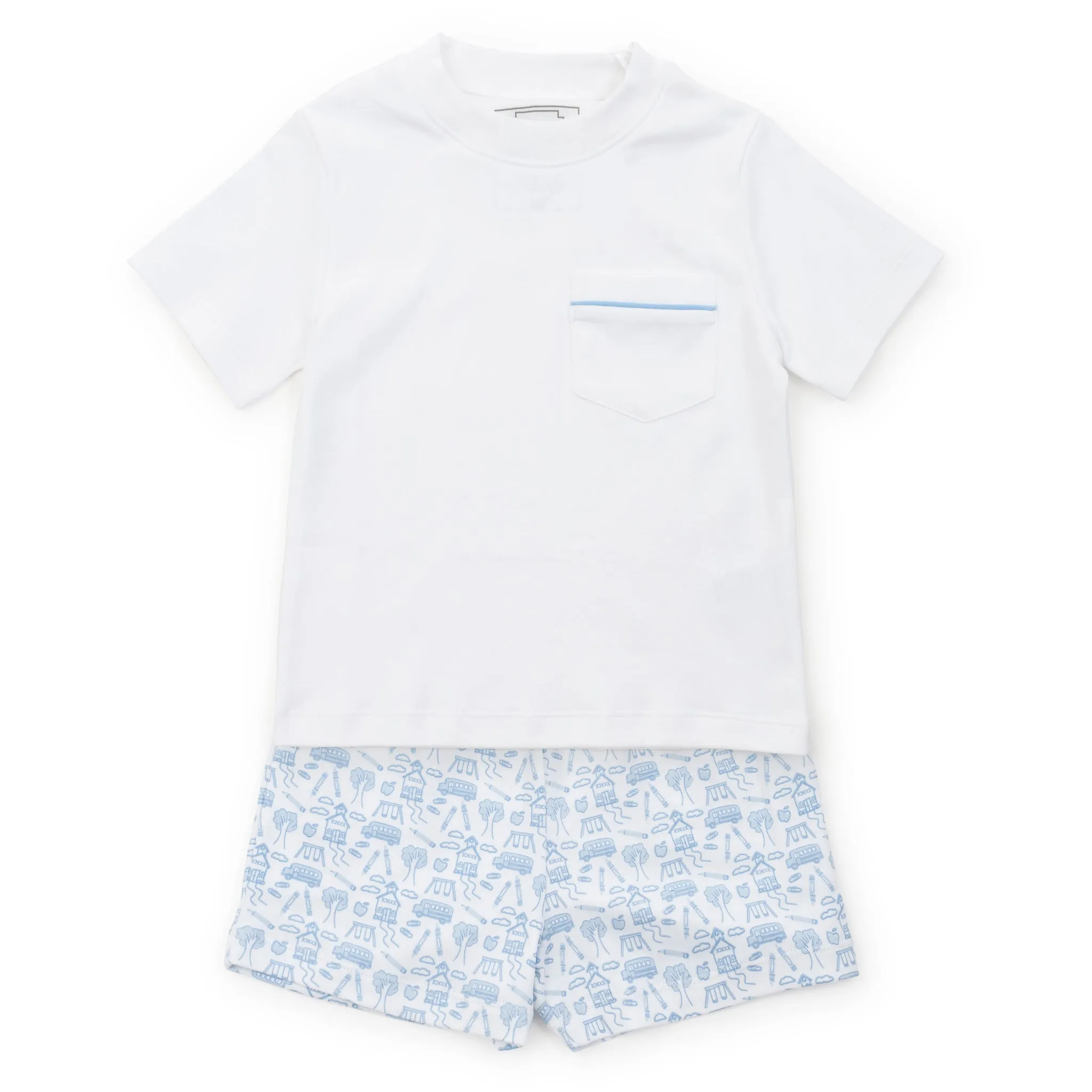 Walker Boys' Short Set - School Days Blue