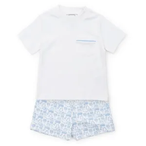 Walker Boys' Short Set - School Days Blue