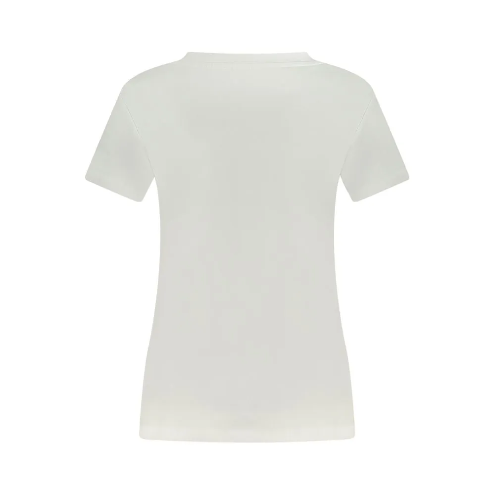 White Cotton Women T-Shirt