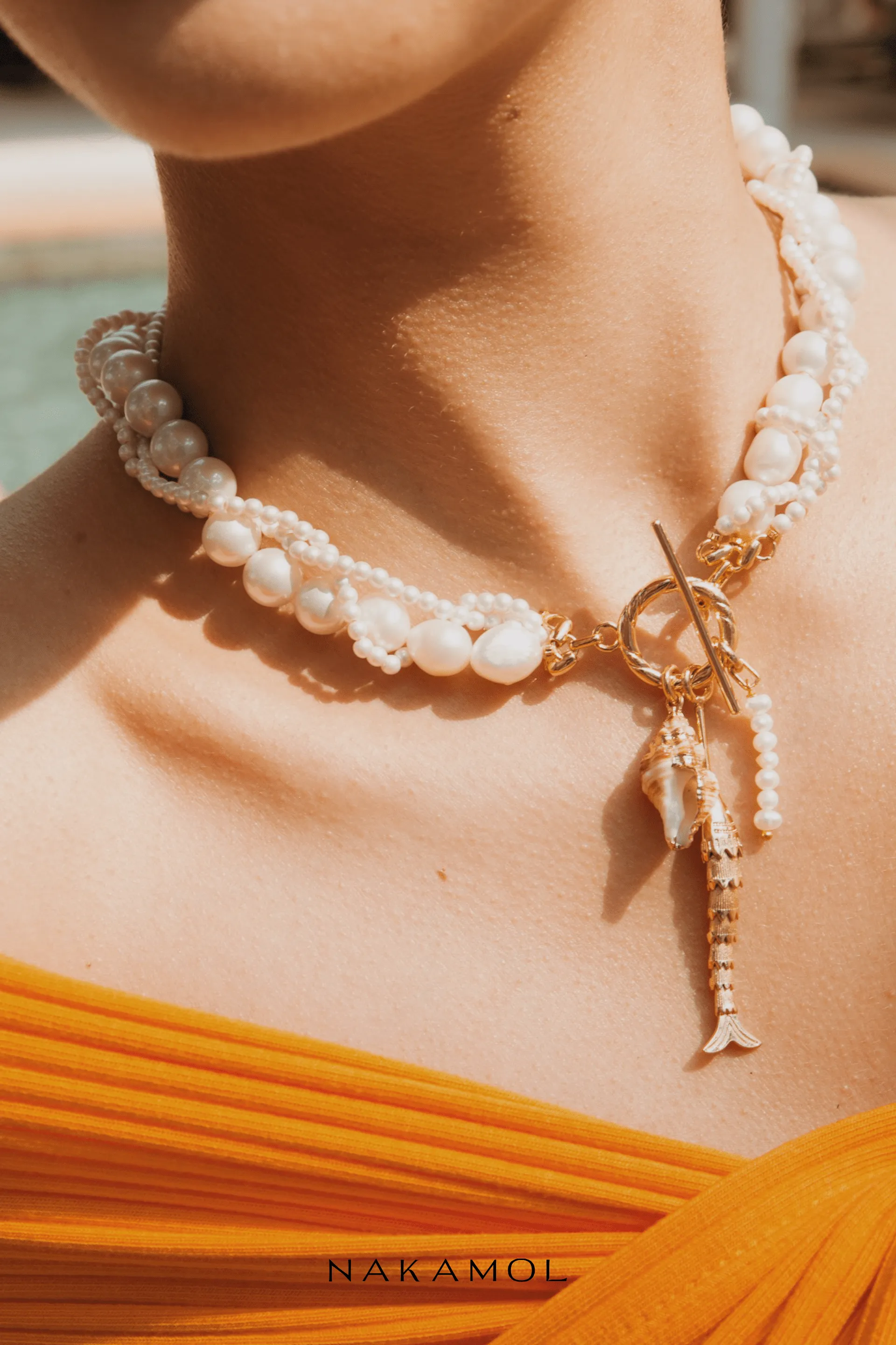 White Pearl Twist Necklace
