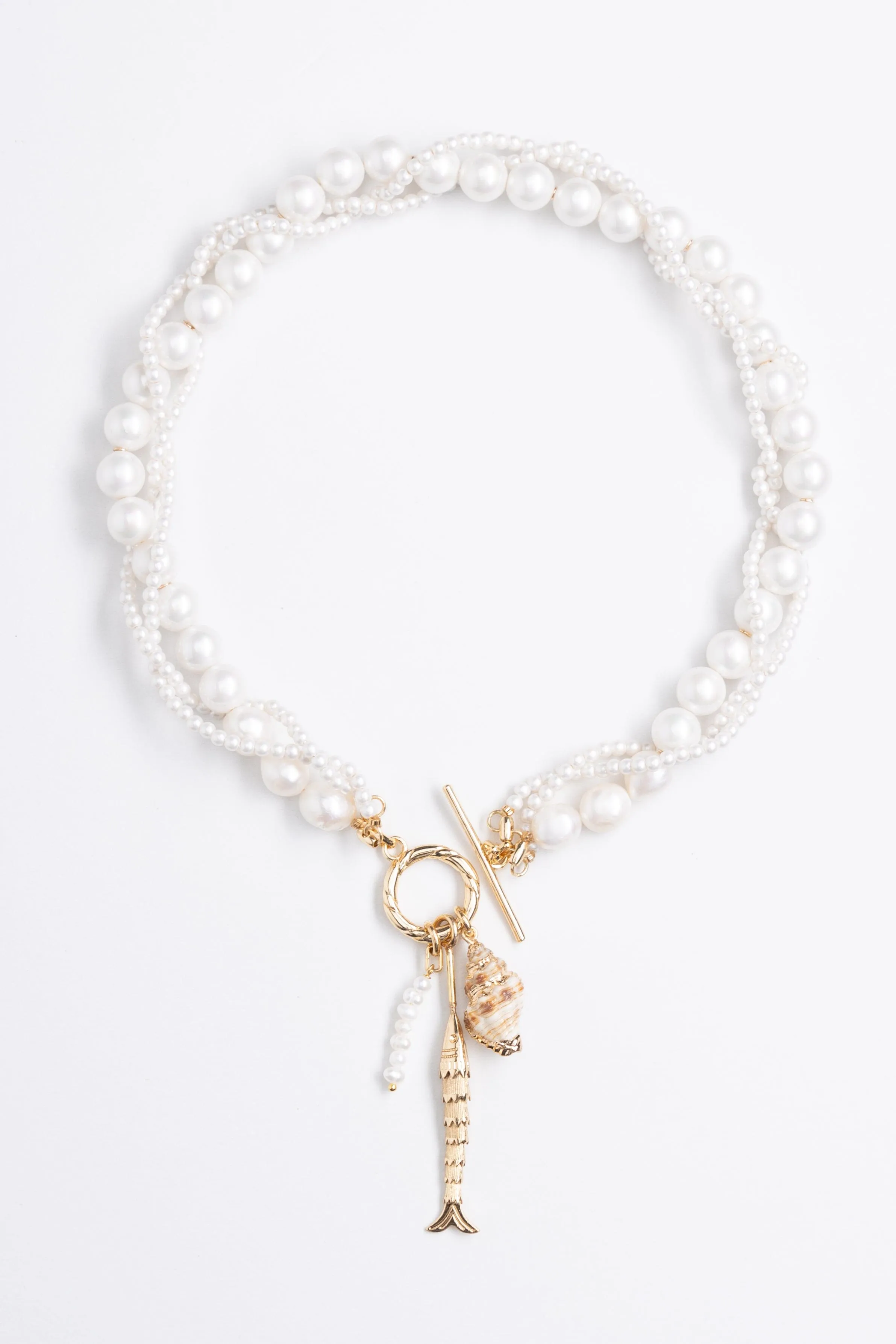 White Pearl Twist Necklace