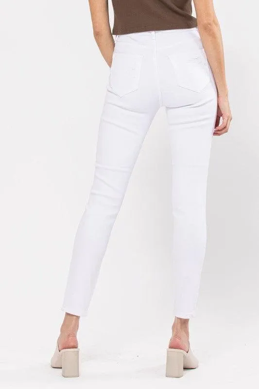 WHITE SKINNY JEAN DISTRESSED