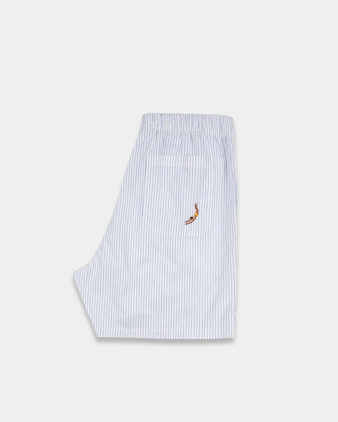 White Striped Cotton Shorts