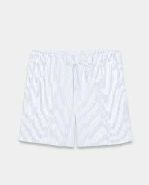 White Striped Cotton Shorts