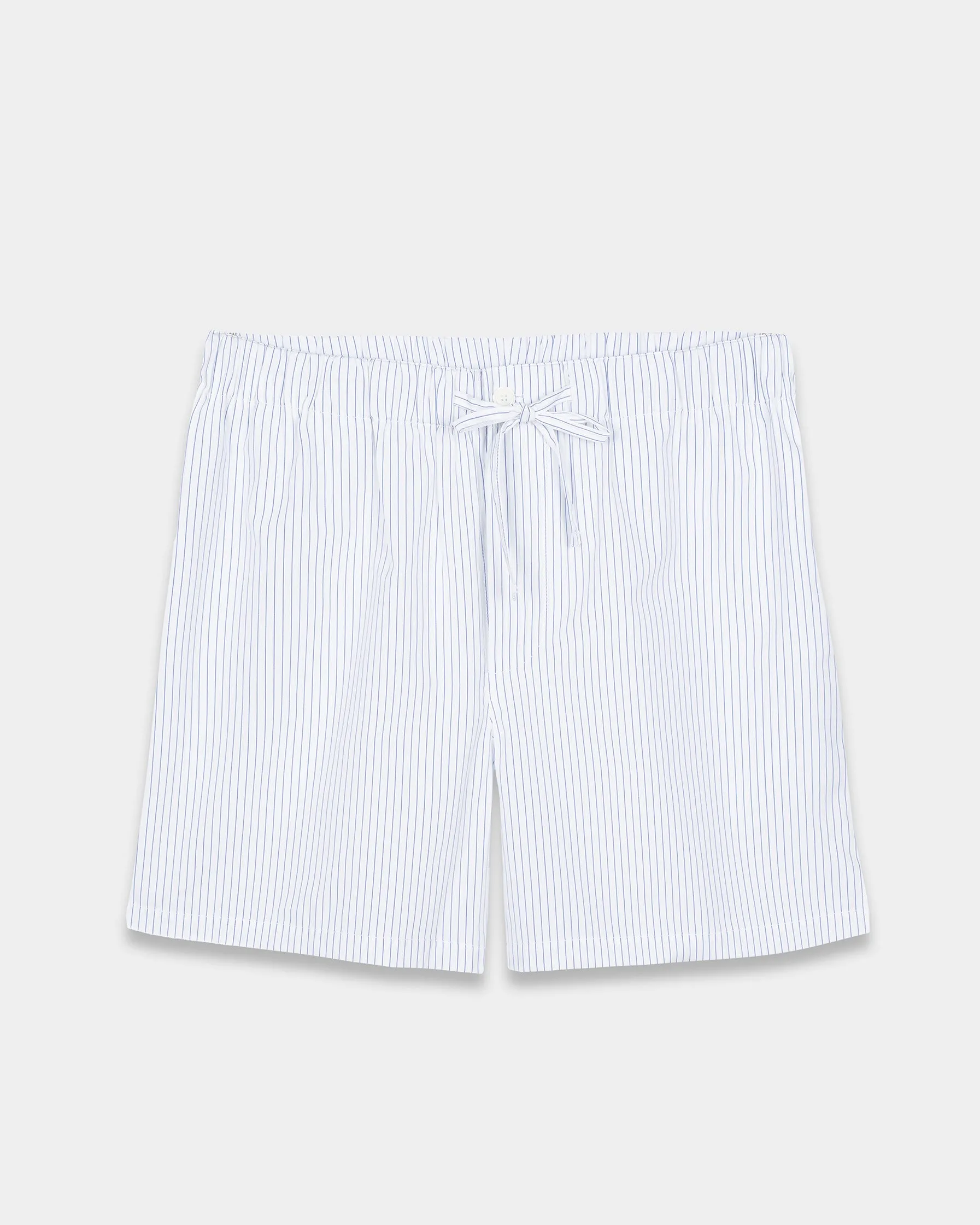 White Striped Cotton Shorts