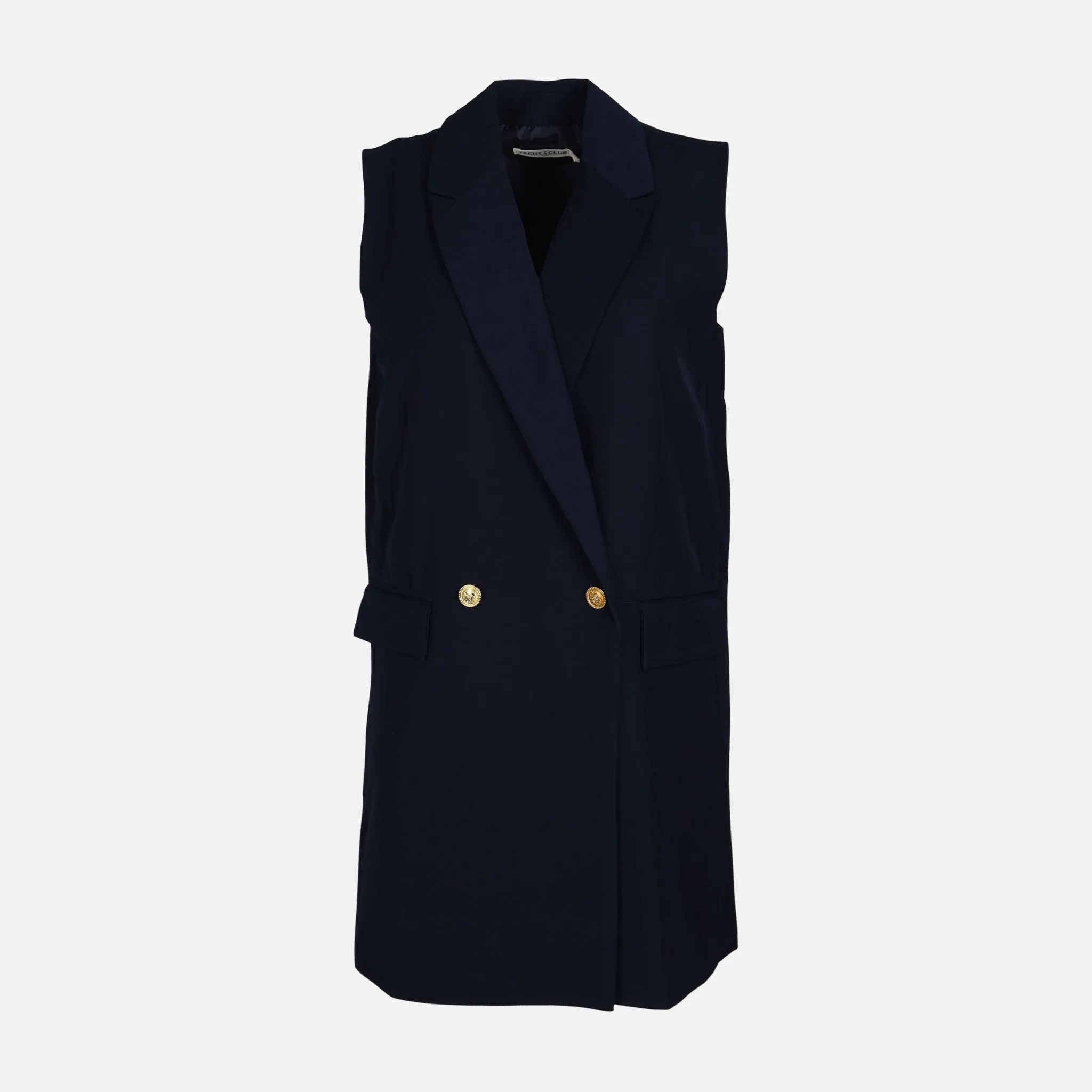 WOMEN SLEEVE LESS LONG BLAZER