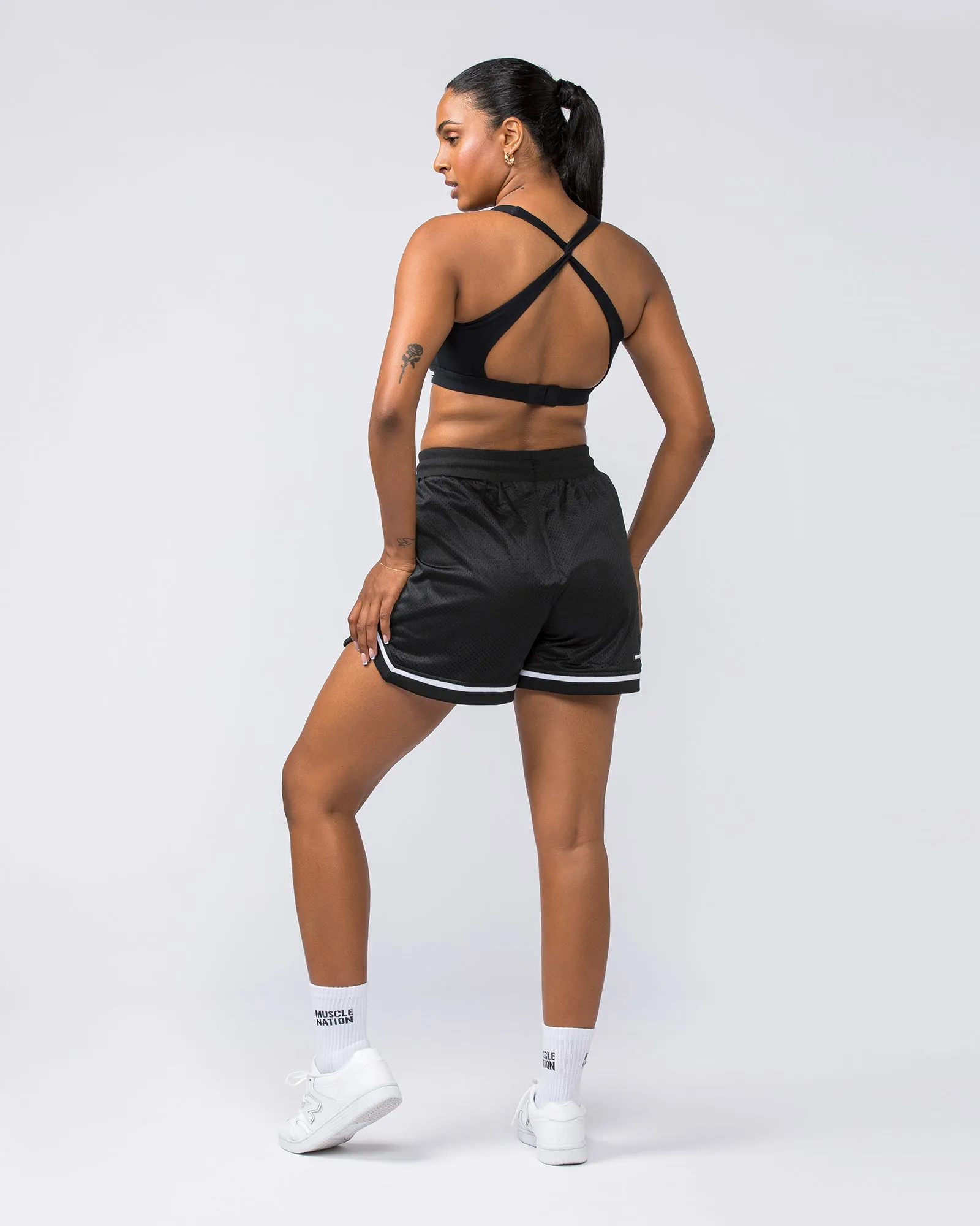 Womens 4'' Basketball Shorts - Black