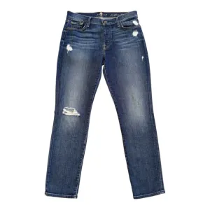 Women's 7 For All Mankind Josefina Skinny Boyfriend Jeans Size 27 Blue Denim