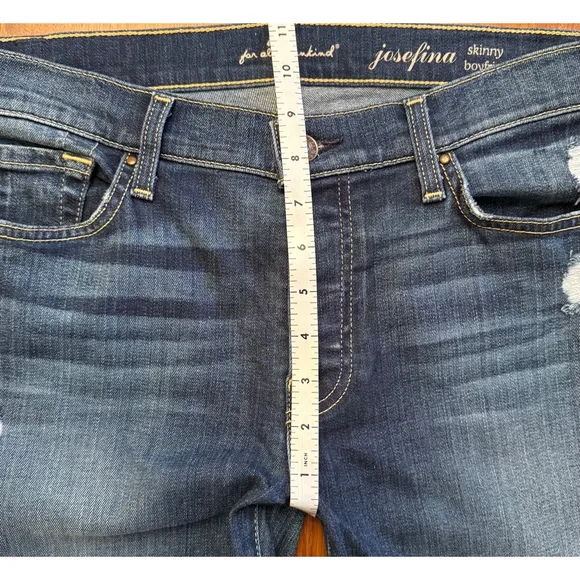 Women's 7 For All Mankind Josefina Skinny Boyfriend Jeans Size 27 Blue Denim