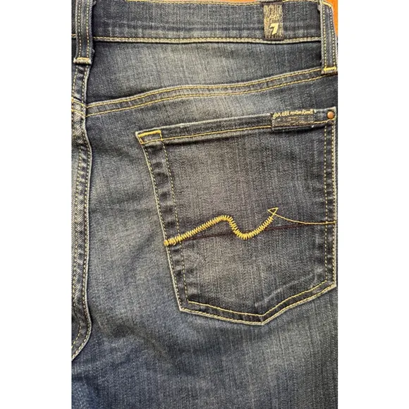 Women's 7 For All Mankind Josefina Skinny Boyfriend Jeans Size 27 Blue Denim