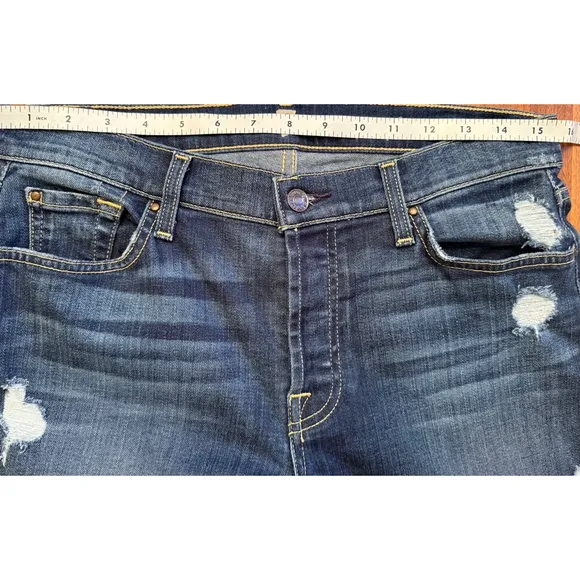 Women's 7 For All Mankind Josefina Skinny Boyfriend Jeans Size 27 Blue Denim