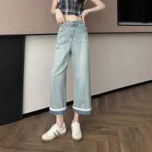 Women’s Ankle Cut Capri Jean with Cuffed Hem for a Trendy Look