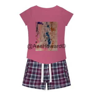 Women's Sleepy Tee and Flannel Shorts Colors of Tokyo