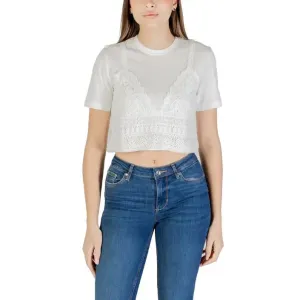 Womens White Layered Top and Blue Jeans