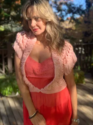 Wool Bed Jacket Pink 30s