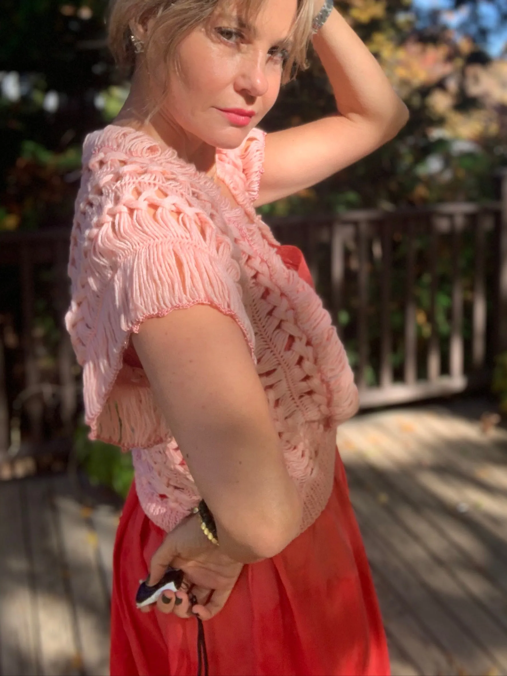 Wool Bed Jacket Pink 30s