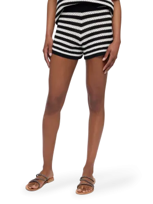Yvette black striped knit polo